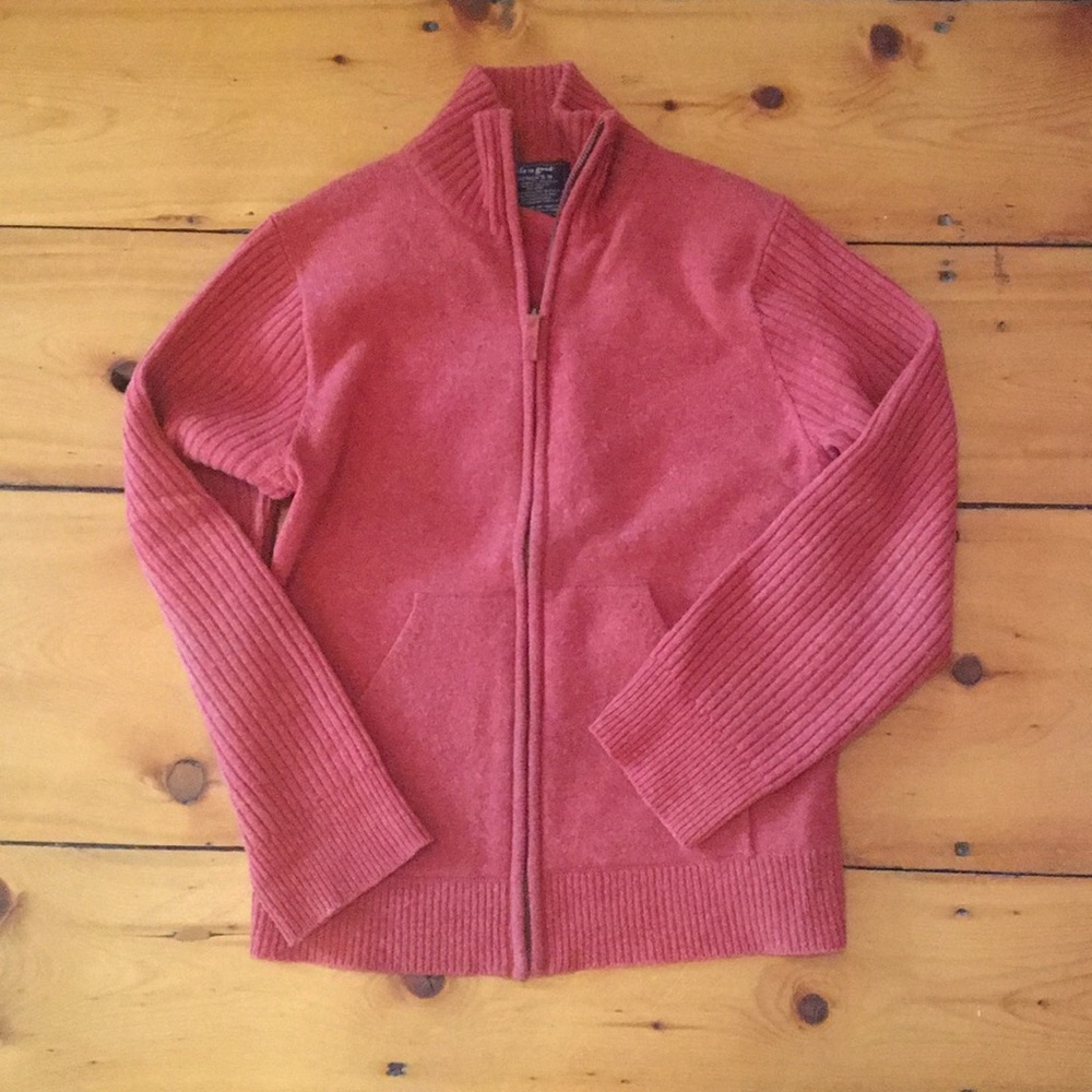 Life is Good wool zip up sweater